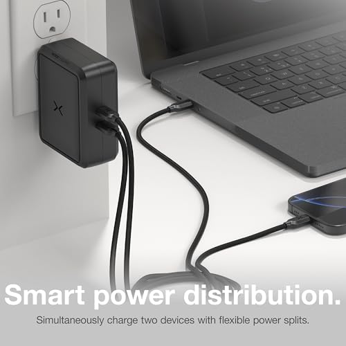 NOCO XGrid X140: 140W USB-C Charger – Dual Port GaN Power Adapter with PD 3.1, QC 5.0, and PPS – Fast Charging with Smart Power Distribution – Foldable Wall Plug, UL Listed