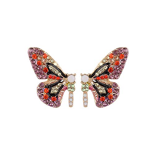 Preisvergleich Produktbild Dragonface Vollglas-Schmetterlings-Flügel-Ohr-N... mit Temperament Ohrringe Unique Fashion Personality Ohrringe oder Frauen Schmuck Accessoires (lila)