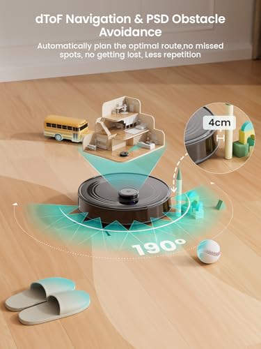 Image of Lefant M2S Robot Vacuum Cleaner with Mapping,10000PA,4-Hour Run Time,Laser Navigation DTOF,PSD Obstacle Avoidance Technology,Personalized Cleaning,Prohibited Areas,Ideal for Pet Hair,WiFi App /Alexa /GH