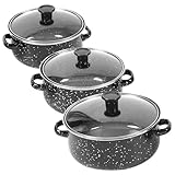 Casserole avec couvercle : les deux poignées protègent vos mains des températures élevées, vous pouvez utiliser ces casseroles en toute confiance, casserole à soupe