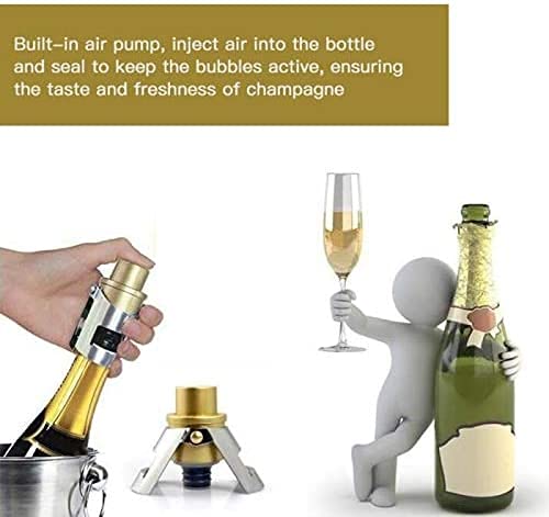 Bouchon Bouteille Vin Bouchon De Vin Bouchon de Champagne 304 en Acier Inoxydable Champagne Portable liège Tenant la Machine Barre liège de vin vin Mousseux 929(Color:A)