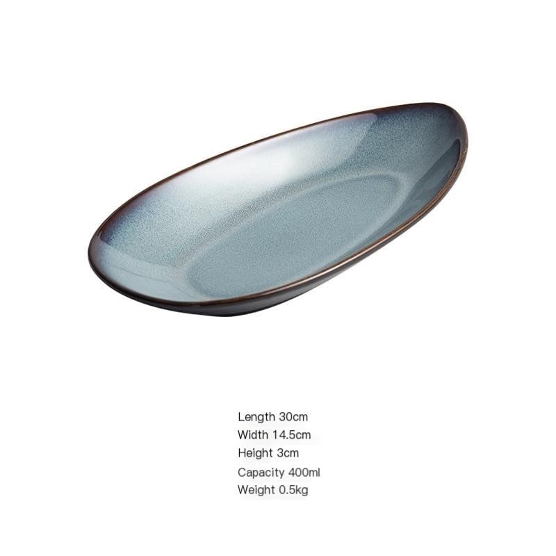 Piatti Cena Piatto di pesce in ceramica Piatto di pesce al vapore for uso domestico Piatto di cibo giapponese Stoviglie for ristoranti Forniture Per Feste(A)