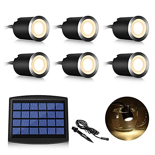 Lumières Solaires De Jardin 6 Pièces Led Lumière De Pont Solaire 32Mm Étanche Ip67 Lumières Souterraines Lampadaire Extérieur À Énergie Solaire Patio Escalier Projecteur