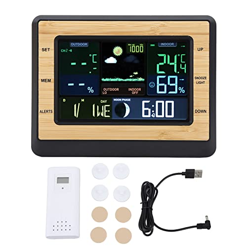 Station météo sans fil couleur IP54 avec alarme de phase de lune