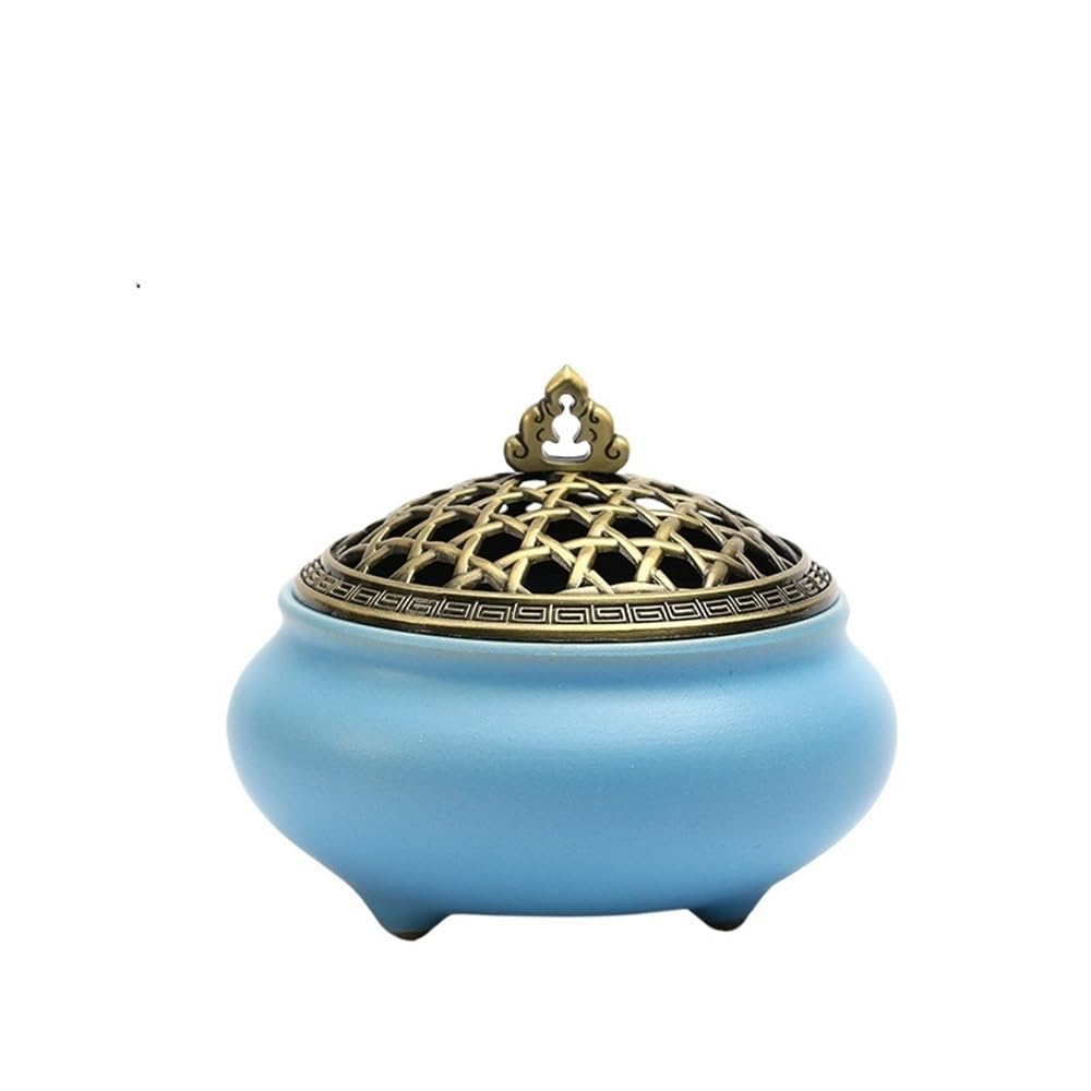 Ceramic Incense Burner Ideal For Smudging, Burning, Ritual Purpose, Decoration Decor(Blue)