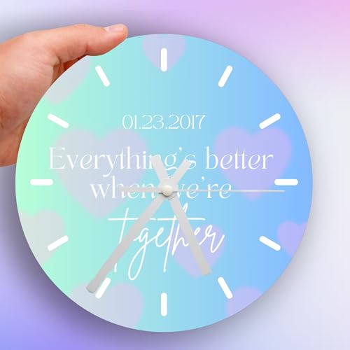 Reloj de cristal personalizable con diseño de corazón analógico para mesa 3