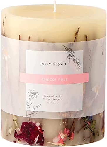 Rosy Rings Apricot Rose Round Botanical Candle - Aromatherapy Candles, Long Lasting Candles, Home Decor Candles (Small) #TOP1