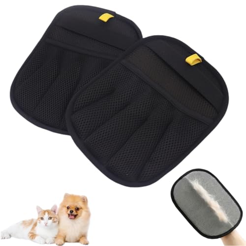 MTWSJIA Magic Pet Hair Remover Glove - Reusable Electrostatic Cat Dog Grooming & Deshedding Glove for Effective Hair Removal on Furniture, Car Seats, Clothing - Gentle Massaging Brush Alternative