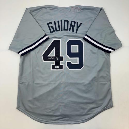 Autographed/Signed Ron Guidry New York Grey...