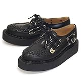 [ジョージ コックス] SAFETY PIN SKIPTON 15426(15502) VI ラバーソール レザーシューズ 040 BLACK UK8-約27.0cm