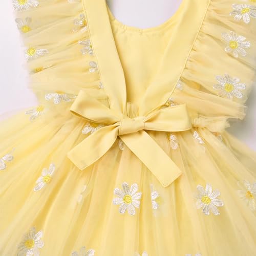 IBTOM CASTLE Baby Girl Romper Dress Princess Flutter Sleeve Tulle Tutu Dress Flower Strawberry Summer Clothes with Headband4