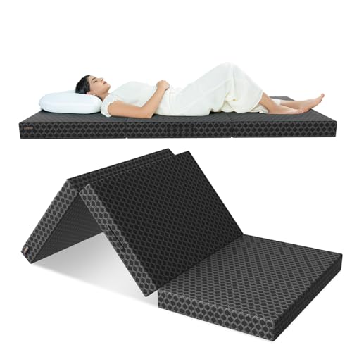 Image of Orista Tri-Fold Foldable Orthopedic Foam Mattress Single Bed | 72x36x4 Inch | Compact & Portable, 3-Fold Design | Perfect for Floor Sleeping, Guests, and Travel Easy Storage & Comfort Support