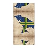 DUWAA Asciugamano da bagno con mappa delle Isole Salomone con stampa a linee incrociate, ultra morbido, altamente assorbente, compatto, ad asciugatura rapida, leggero, ideale per piscina da campeggio