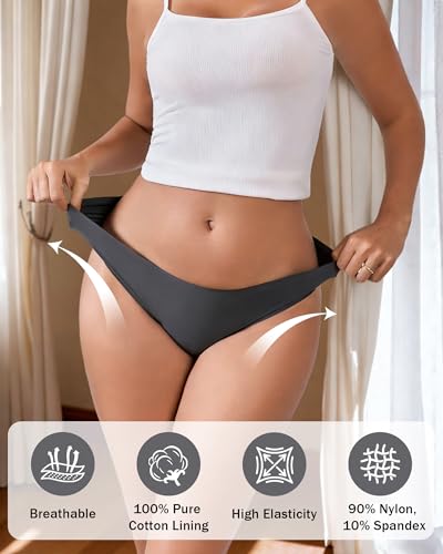 Image of OJCNBV Seamless Underwear for Women No Show Panties Invisibles Briefs Soft Stretch Bikini Underwears 6 Pack