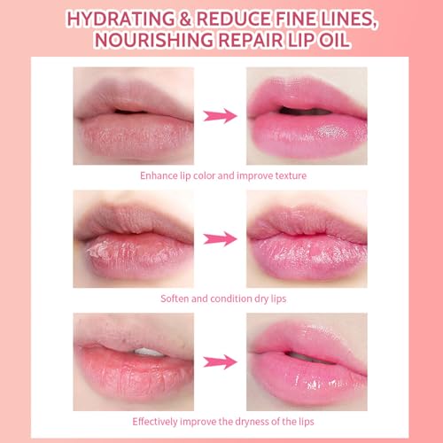 Lip Plumper - Natural Lip Plumper And Lip Care Serum, Pink Lip Gloss, Tinted Lip Balm, Moisturizing Repair Lip Gloss, Hydrating & Reduce Fine Lines, Nourishing Repair Lip Oil - Image 7