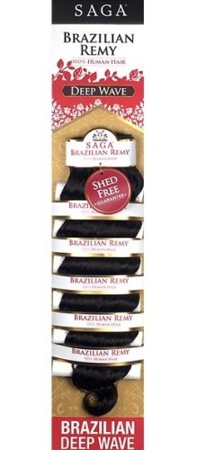 SAGABrazilian Keratin Remy Human Hair Weave - DEEP WAVE (10", 4 - MED BRN)