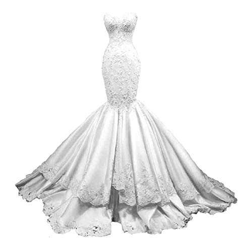 Sweetheart Strapless Mermaid Lace Wedding Dress