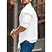 Maiyifu-GJ Mens Long Sleeve Solid Color T-Shirts Casual Cotton Buttons Down Beach Shirts Plain Roll-Up Sleeve Summer Blouses (White,XX-Large)