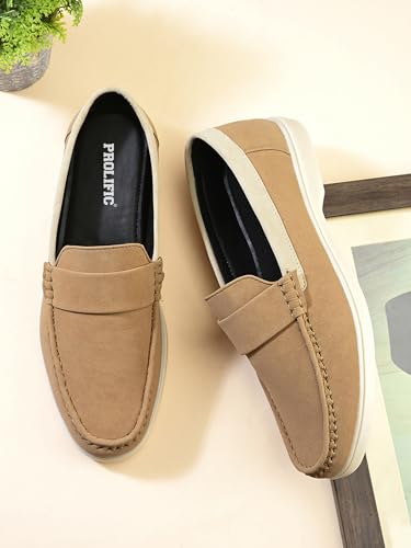 Image of Prolific Men's Slip-On Super Cushioned Loafer Shoes|Stylish & Comfortable with Soft Cushioned Insole