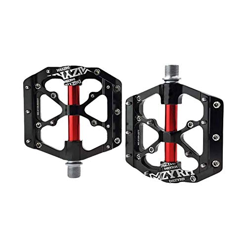 2 Piezas De Bicicletas Pedales Rodamientos Sellados De Aleación De Aluminio Pedales De La Bicicleta con El Extraíble Antideslizante Clavos por Un Camino De MTB Bike Negro