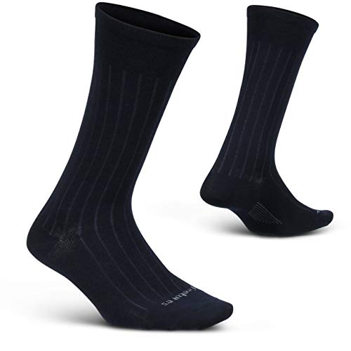 Feetures Mens Everyday Ultra Light Crew Sock (X-Large, Navy)