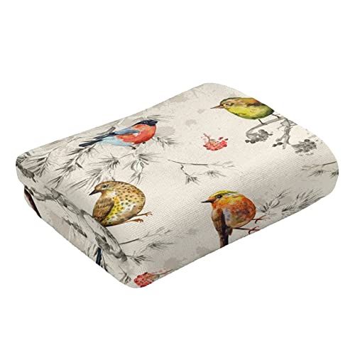 Vunko Vintage Birds On Tree Kitchen Dish Towel Soft Highly Absorbent Hand Towel Home Decorative Multipurpose For Bathroom Hotel Gym And Spa 15.7 X 27.5 Inches #TOP3