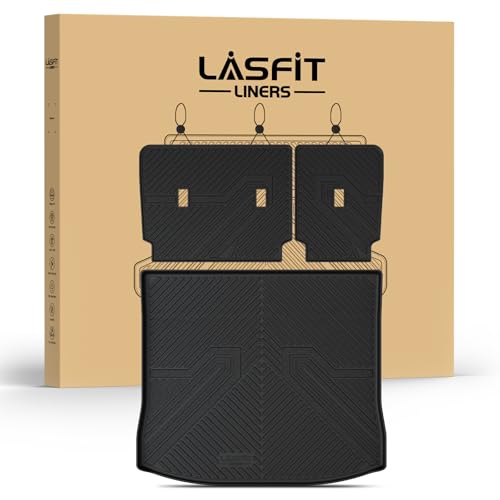Image of LASFIT Floor Mats&Cargo Backrest Mat for Ford Edge 2015-2024 | Floor Liners Costom Fit All Weather Protection TPE Easy Clean, Keep Your Car Trunk Clean and Tidy,1pcs.