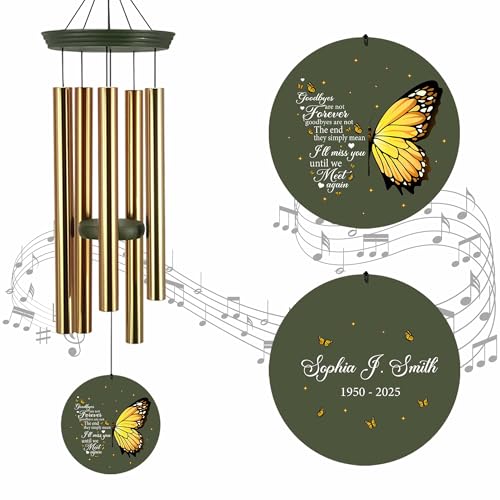 Image of ASTARIN Sympathy Wind Chimes for Loss of Loved Ones Dad Mom, Memorial Wind Chimes Customizable, in Memory of Mother /Father, Remembrance Gifts(Produced in Texas)