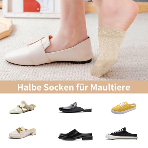 6 Pairs Toe Topper Socks No Show Liner Half Socks for Women,Seamless Grip Non Slip Sock Hidden Toe Covers Sock for Women's Mules Heels2