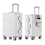 Bagaglio a Mano con coque in 100% PC · Trolley cabina · Valigia multifunzione · Manico telescopico · 4 Ruote · TSA · S-55 cm · Bianco