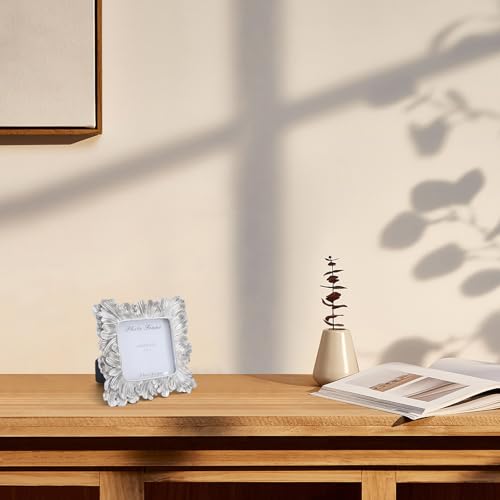 Image of 4x4 Vintage Picture Frames, Picture Frame for Table Top Display and Wall Hanging Home Decor (Silver, 4x4 Inch)