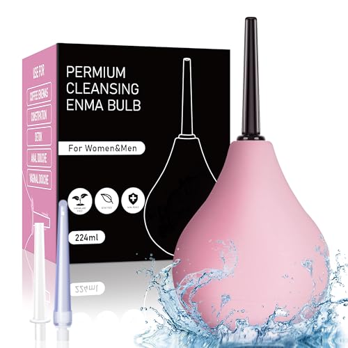 Image of Douche for Women Enema Bulb Kit - Anal Douche,Enima Anal Douching with 3 Nozzle,Reusable Anal Cleaner Enema Bulb,Enima for Men Women(Pink)
