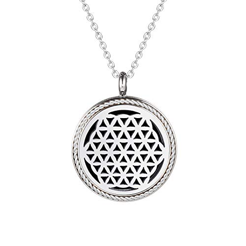Preisvergleich Produktbild Aromatherapie-Anhänger Einzigartige Edelstahl Diffusor Anhänger Halskette Männer Frauen Ätherische Öle Aromatherapie Diffusor Parfüm Medaillon Diy Schmuck