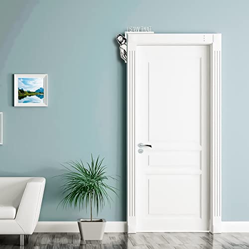 Mesen Creative Door Corner Decor, Wood Funny Door Sign Jesus Decor, I Saw That Jesus Door Sitter, Bless This Home Wall Decor, Frame Corner Decoration For Mirror Cabinet Drawer Furniture #TOP5