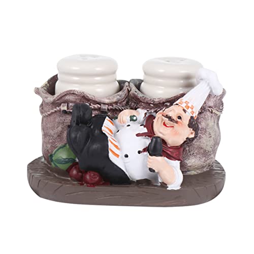Happyyami 1PC European Style Resin Chef Figurine Toothpick Holder Funny Kitchen Decor for Home Restaurant Resin Cook Sculpture Steady Base Present