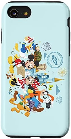 Amazon Com Iphone Se 7 8 Walt Disney World 50th Anniversary Mickey And Friends Blue Case Cell Phones Accessories