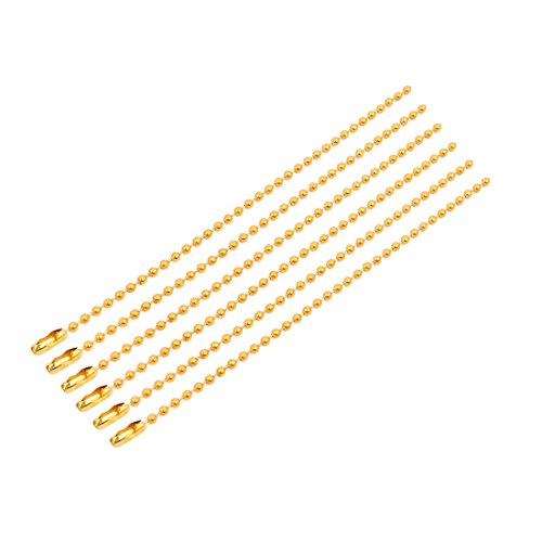 Aexit 6Pcs 2.4mm Lighting fixtures and controls Dia Metal Plated Iron Clasp Ball Chain Keychain 12cm Length