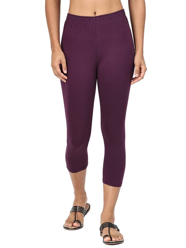 Image of Robinbosky Premium Stretchable Cotton Capri Legging for Women | Suitable for Formal wear & Casual wear | High-End Elastic Makes. The Leggings Squat Proof and Durable for Travel, Yoga, & Workout.