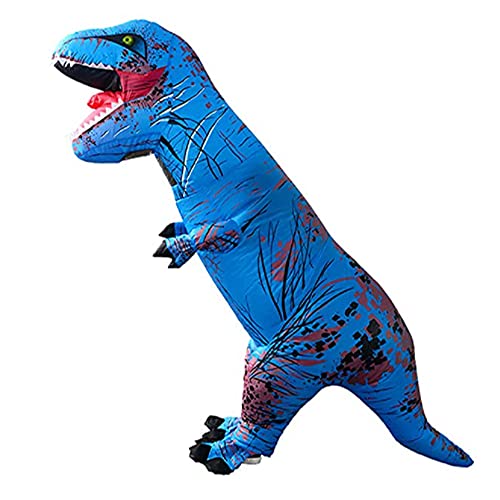 Disfraz de dinosaurio para adulto, T-rex, disfraz de dinosaurio, disfraz inflable para adulto, Cosplay, carnaval, fiesta, Halloween, Navidad (azul)