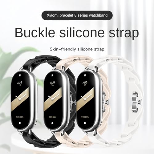 XIHAMA Armband kompatibel mit Xiaomi Smart Mi Band 8/9, Silikon B&auml;nder Ersatz-Uhrenarmb&auml;nder f&uuml;r Mi Band 9 Damen