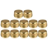 VANZACK 12 Tarros Redondos de Hojalata Dorada de 8 Oz para Almacenamiento Multiusos, Latas para Guardar Té, Dulces y Joyas, Ideales para Cocina, Dormitorio y Organización del Hogar