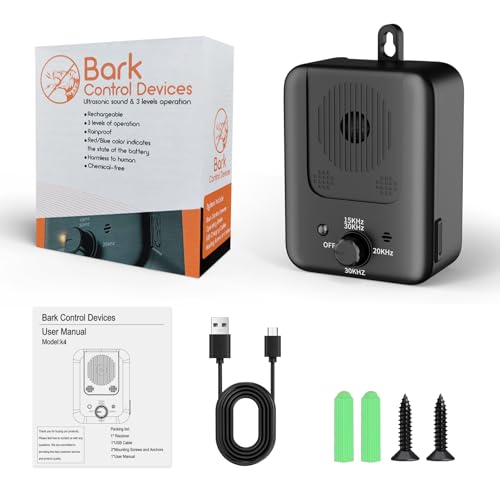 QEWEUUIE Anti Bell Gerät Hunde,3 Modi Antibell Ultraschall Gerät,50 Fuß Antibell für Hunde,Einstellbare Frequenz, IPX4 Wasserdichtes,Geeignet für das Training großer, mittelgroßer und Kleiner Hunde