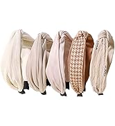 REFRASE LIFE Headbands for Women and Girls, 5 Pcs Cute Milk Hair Accessories Cross Knotted Headba...