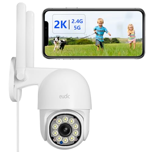eudic 4MP 2K Security Camera Outdoor, 2.4G/5G WiFi Wired,SD/Cloud Storage CCTV Camera with Pan-Tilt 360° View, 20M Infrared/Color Night Vision, Motion Detection & Auto Track, 2 Way Audio (1 Pack) eudic 4MP 2K Security Camera Outdoor, 2.4G/5G WiFi Wired,SD/Cloud Storage CCTV Camera with Pan-Tilt 360° View, 20M Infrared/Color Night Vision, Motion Detection & Auto Track, 2 Way Audio (1 Pack)