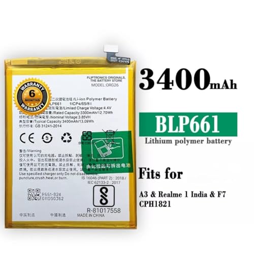 Image of THE BATTERY STORE Original BLP661 Battery for Oppo F7 / A3 /CPH1819 / CPH1821 / PADM00 / CPH1837 / PADT00 / Batttery with 6 Month Warranty**** (PR116)