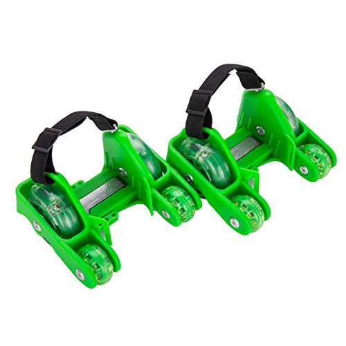 Roller Shoes Kids Roller Skates Shoes Girls Boys Wheels Shoes Become Sport Sneaker Heels Roller LED Flash Roller Street Gliders,Green