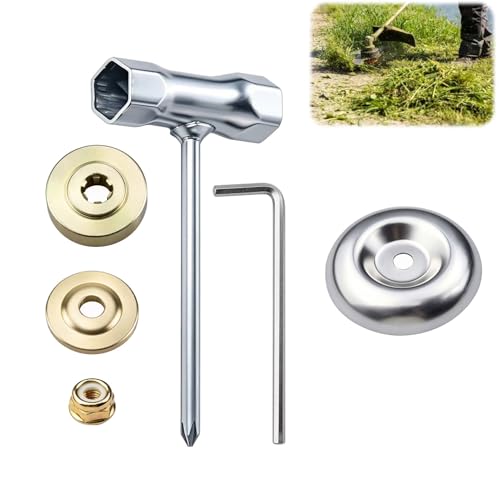 Kit de Fijación Universal para Cuchilla Desbrozadora y Cortacésped, Repuestos Compatibles con Parkside y Sterwins, Tuercas de Metal Resistente Antivibración para un Corte Preciso y Seguro (6 Piezas)
