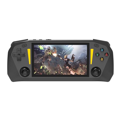 HAOVM Consola de juegos portátil retro G33, pantalla IPS HD de 4.3 pulgadas, sistema Linux, 64 GB, joysticks 3D, sonido envolvente, salida de TV HDMI, multijugador en línea, funda de transporte