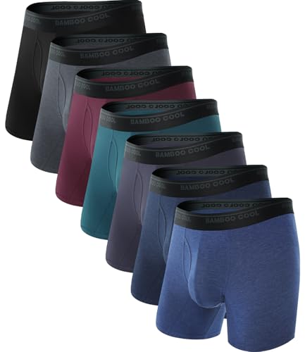 Image of BAMBOO COOL Men's Underwear Boxer Briefs Ultra Breathable Stretch No Riding Up with Fly Multipack