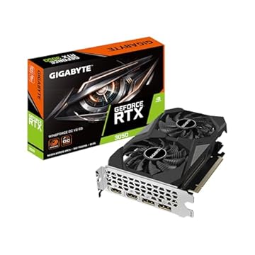 GIGABYTE Placa gráfica GeForce RTX 3050 WINDFORCE OC V2 6G, 2 ventoinhas WINDFORCE, 6GB GDDR6 96-bit GDDR6, GV-N3050WF2OCV2-6GD placa gráfica
